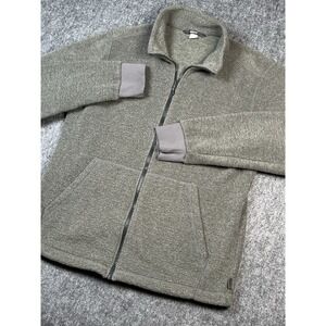 REI Co-Op Fleece Sweater Men Medium Gray Full Zip Outdoor Warm Camping Gorp Core